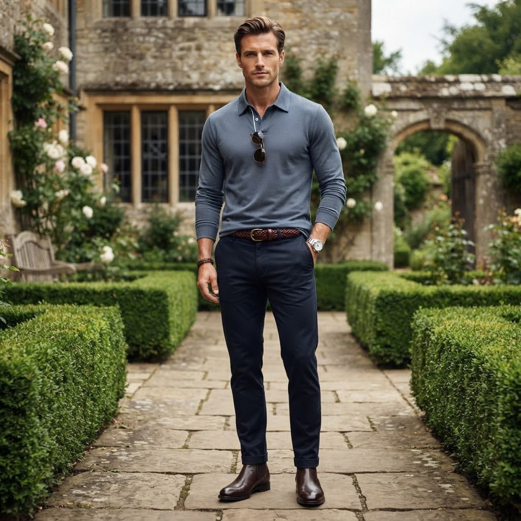 Men's Long Sleeve Polo Shirt | Regular Fit Casual Wear