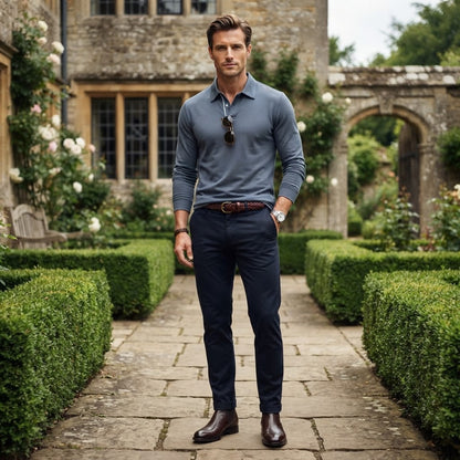 Men's Long Sleeve Polo Shirt | Regular Fit Casual Wear