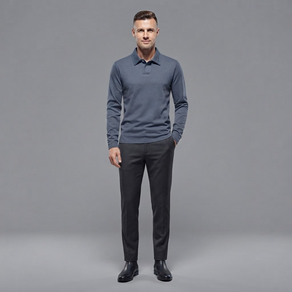 Men's Long Sleeve Polo Shirt | Regular Fit Casual Wear