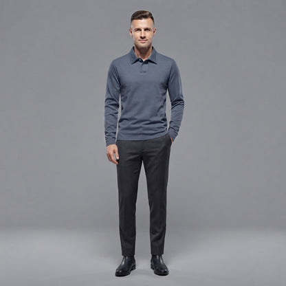 Men's Long Sleeve Polo Shirt | Regular Fit Casual Wear