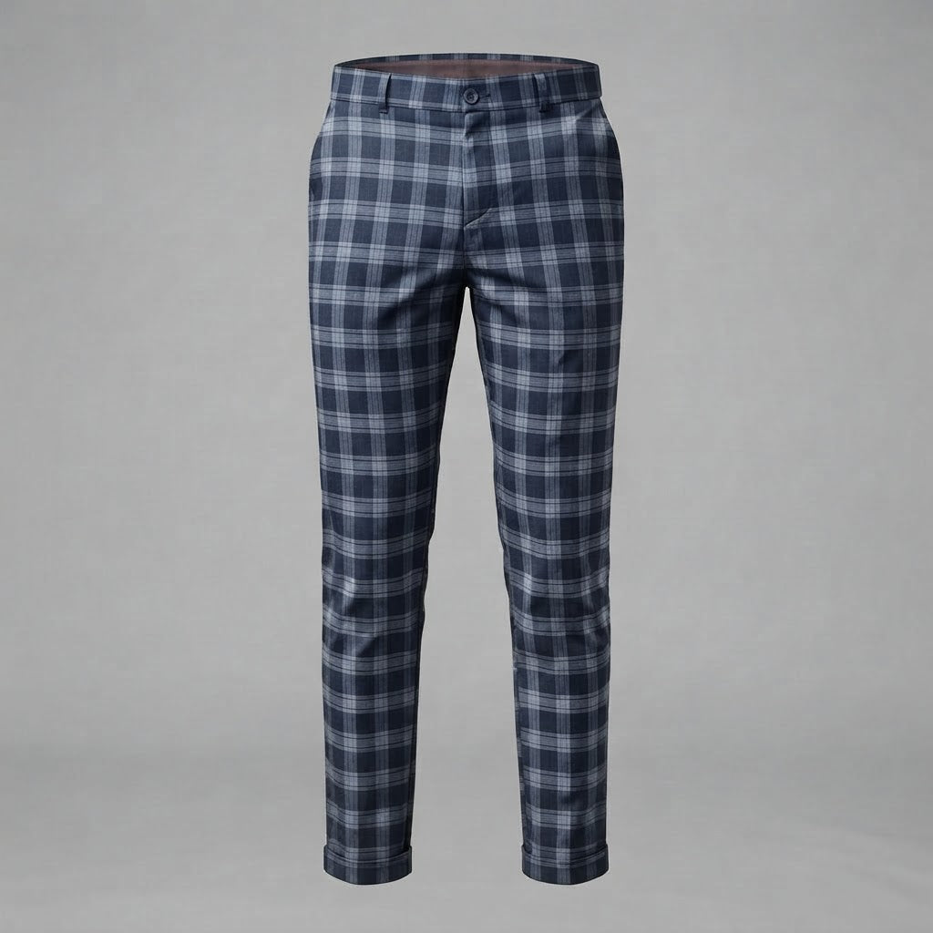 Oskar | Men's Checkered Chino Trousers