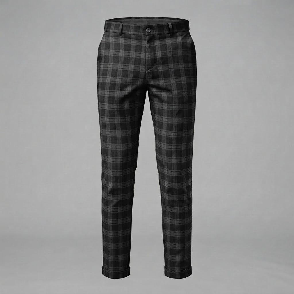 Oskar | Men's Checkered Chino Trousers