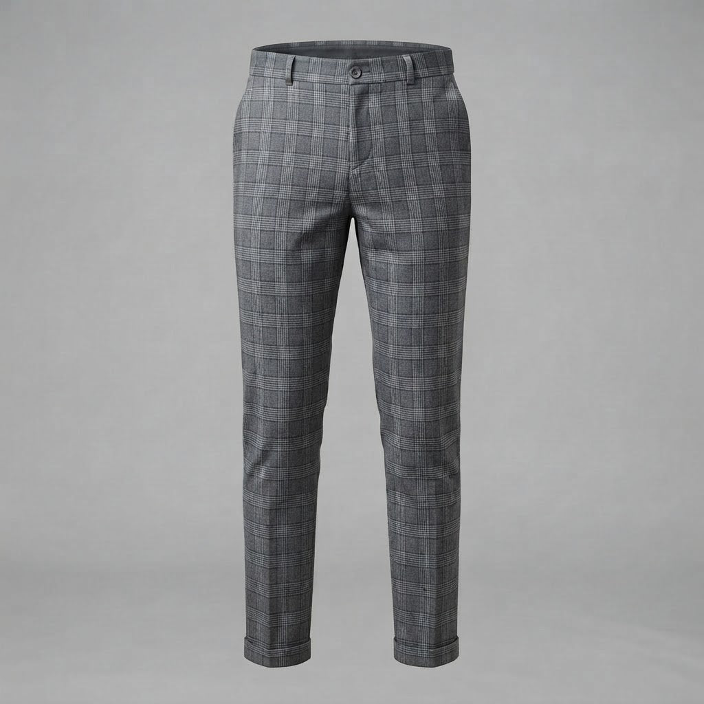 Oskar | Men's Checkered Chino Trousers