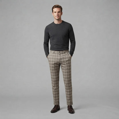Oskar | Men's Checkered Chino Trousers