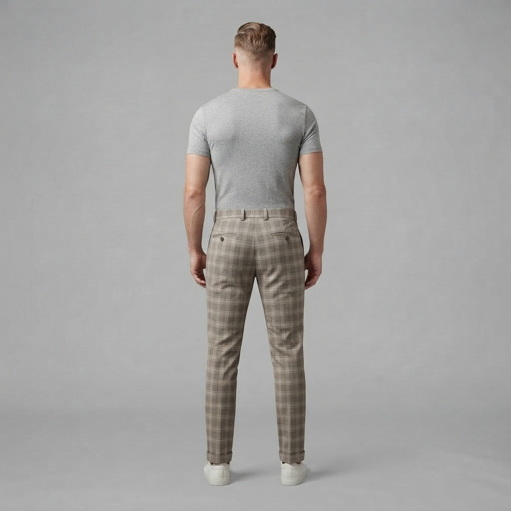 Oskar | Men's Checkered Chino Trousers