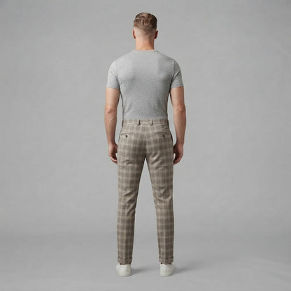 Oskar | Men's Checkered Chino Trousers